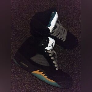 Air Jordan Black and Yellow and blue Sneakers